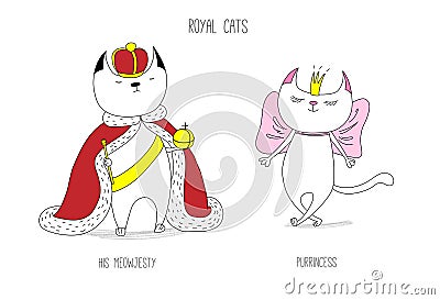 Royal cats Vector Illustration