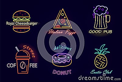 Royal Cheeseburger and Pizza Vector Illustration Vector Illustration