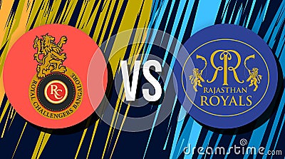 Royal Chellengers Banglore Vs Rajasthan Royals cricket match fixture design Editorial Stock Photo