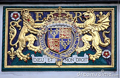 Royal coat of arms of the United Kingdom Stock Photo