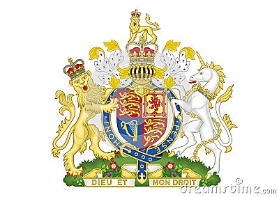 Royal Coat of Arms of the United Kingdom Stock Photo