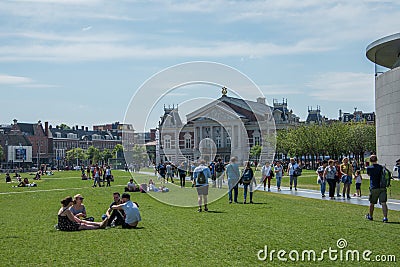 The Royal Concertgebouw with civilians on a sunny day Editorial Stock Photo