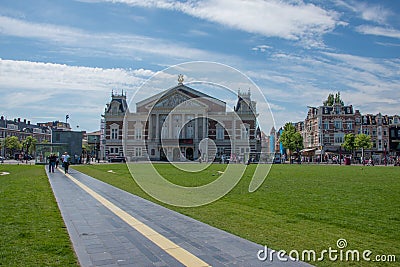 The Royal Concertgebouw with civilians on a sunny day Editorial Stock Photo