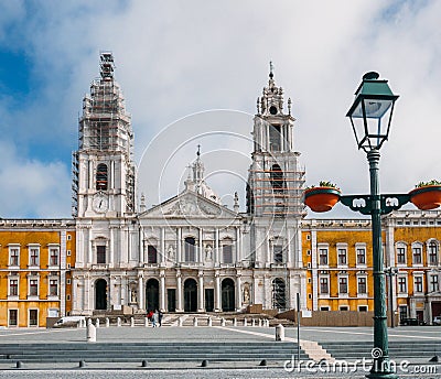 Royal Convent and Mafra`s National Palace, baroque and neoclassic palace - monastery, Portugal Stock Photo