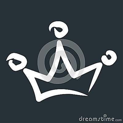 Royal crown drawn by hand in the style of doodle Vector Illustration