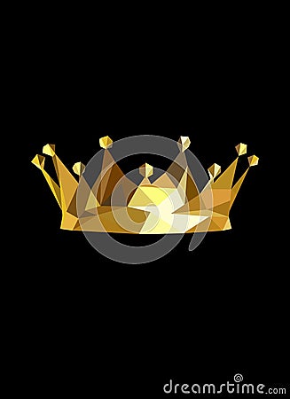 Royal crown.Golden king poligonal vector crown. Stock Photo