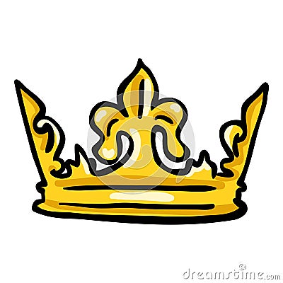 Royal Crown Hand Drawn Doodle Icon Vector Illustration