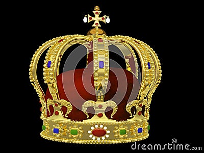 Royal Crown with Jewels Stock Photo