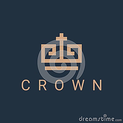 Royal crown logo. luxury logotype Vector Illustration
