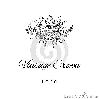 Royal Crown Logo Template Stock Photo