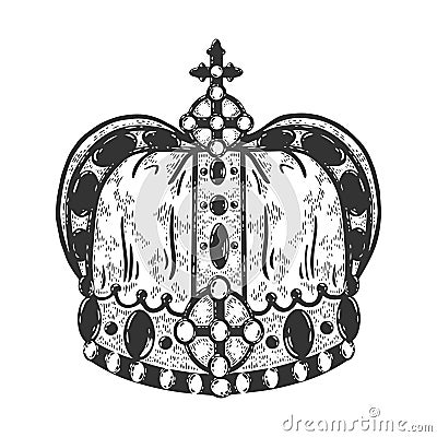 Royal crown sketch engraving vector illustration Vector Illustration