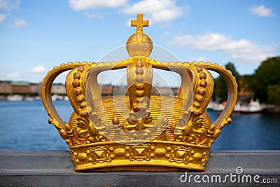 Royal crown in Stockholm. Stock Photo