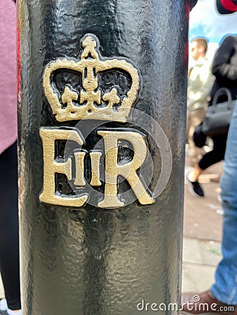 Royal Cypher EIIR outside Buckingham Palace London England Editorial Stock Photo