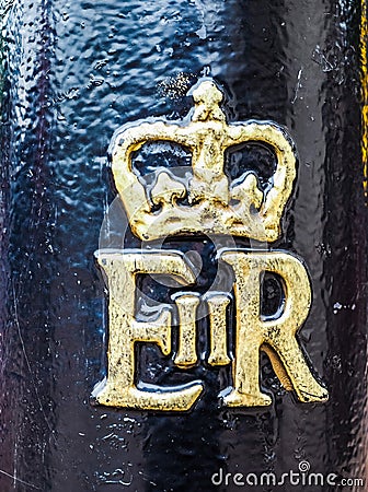 Royal cypher of the Queen in London (hdr) Editorial Stock Photo