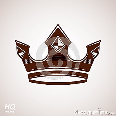 Royal design element, regal icon. Vector majestic crown, luxury stylized coronet illustration. Vector Illustration