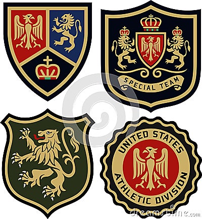 Royal emblem badge shield Vector Illustration