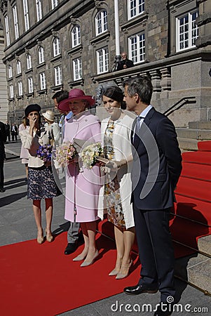 ROYAL FAMILY GREETS BY PRIME MINISTER OF DENMARK Editorial Stock Photo