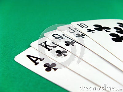 Royal flash poker gamble cards Stock Photo