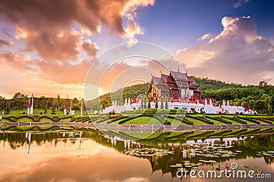 Royal Flora Ratchaphruek Park of Thailand Stock Photo