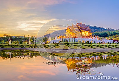 Royal Flora temple (ratchaphreuk)in Chiang Mai,Thailand Stock Photo