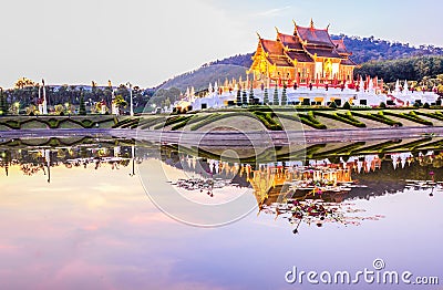 Royal Flora temple (ratchaphreuk)in Chiang Mai,Thailand Stock Photo