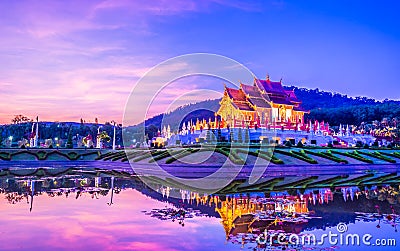 Royal Flora temple (ratchaphreuk)in Chiang Mai,Thailand Stock Photo