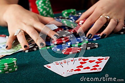 Royal flush closeup Stock Photo