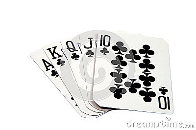 Royal Flush Clubs Stock Photo