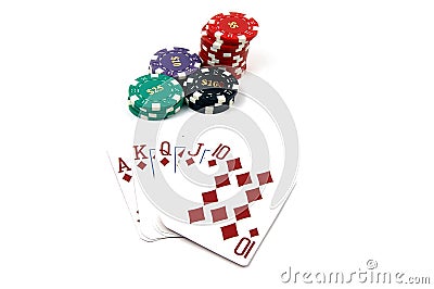 Royal Flush Diamonds Stock Photo