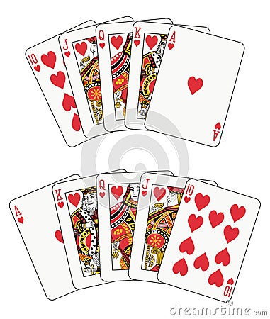 Royal Flush Heart Vector Illustration