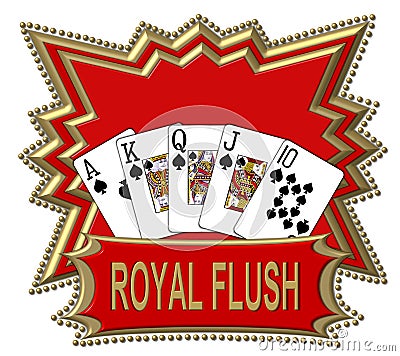 Royal flush illustration Cartoon Illustration