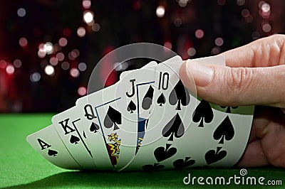 Royal flush poker Stock Photo