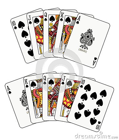 Royal Flush Spade Vector Illustration