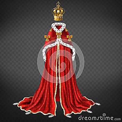 Medieval monarch ceremonial cloth realistic vector Vector Illustration