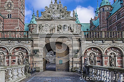 Royal gate at Frederiksborg Palace, Denmark Stock Photo