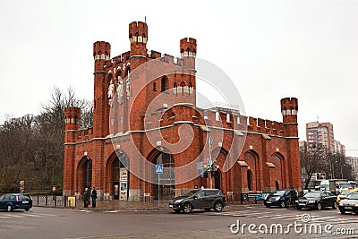 The Royal Gate King`s gate. The landmark of the city Kaliningrad Konigsberg. Editorial Stock Photo
