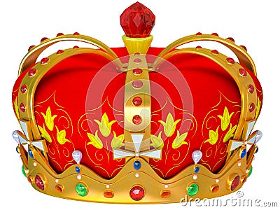 Royal gold crown isolated Stock Photo