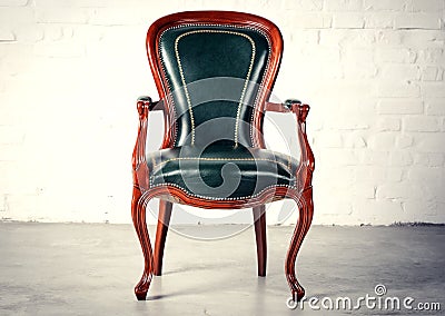 Royal green chair Stock Photo