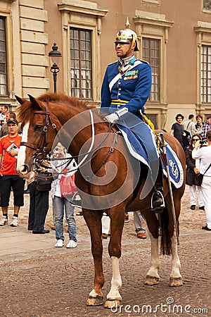 Royal guard. Stockholm, Sweden. Editorial Stock Photo