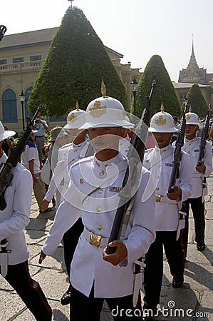 Royal guards, Bangkok, Thailand. Editorial Stock Photo