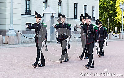 Royal Guards marching Editorial Stock Photo