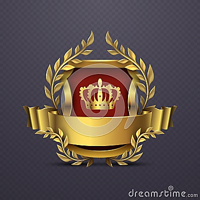 Royal heraldic victorian style emblem Vector Illustration