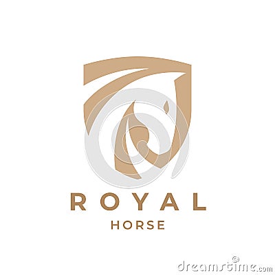 Royal horse logo emblem Vector Illustration