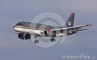 Royal Jordanian Airbus A319 Editorial Stock Photo