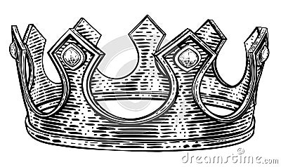 Royal King Crown Vintage Retro Style Illustration Vector Illustration