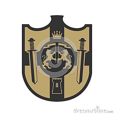 Royal Lions shield design, abstract Vector Illustration
