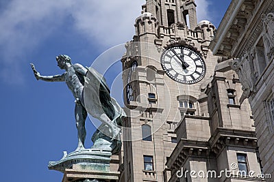 Royal Liver Building; Pier Head; Liverpool Stock Photo