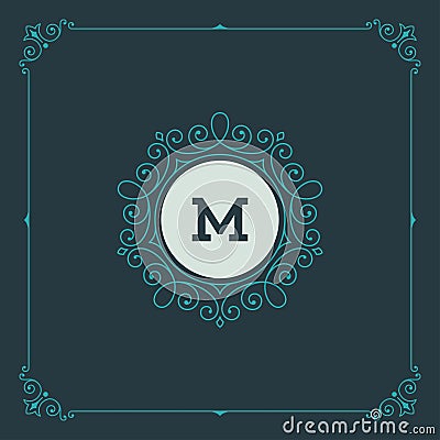 Royal Logo Design Template Vector Decoration. Flourishes Calligraphic Elegant Ornament Lines Vector Illustration