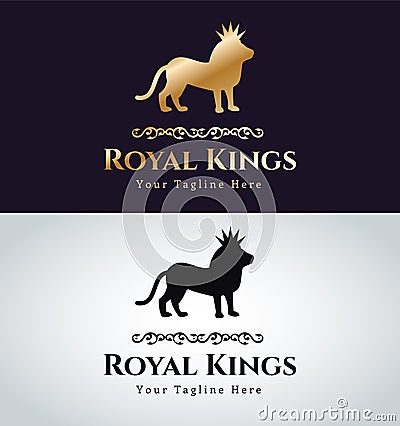 Royal logo vector lion silhouette Vector Illustration