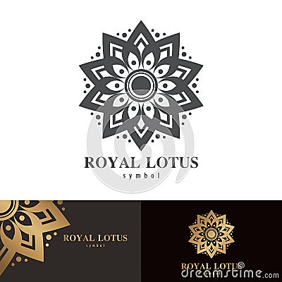 Royal lotus symbol icon design Vector Illustration